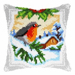 Coussins Point Noue Orchidea Le chant hivernal du rouge gorge