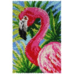 Tapis Point Noué Orchidea Flamant rose au tropique