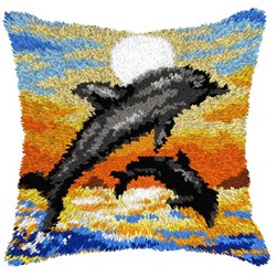 Coussins Point Noue Orchidea Saut de dauphins sous le coucher du soleil