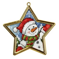 kit Point de croix Orchidea Happy bonhomme de neige