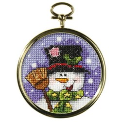 kit Point de croix Orchidea Le balai du bonhomme de neige