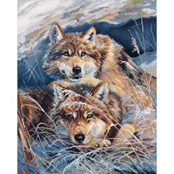 kit Point de croix Oven Le loup et la louve