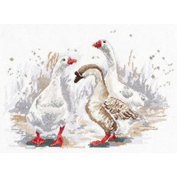 kit Point de croix Oven Trois joyeuses oies