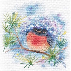 kit Point de croix Oven Bouvreuil hivernal