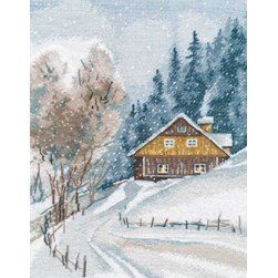 kit Point de croix Oven Le chemin enneigé du chalet montagnard