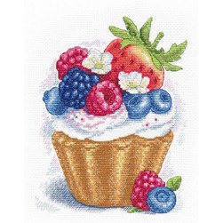 kit Point de croix Oven Muffin aux fruits rouges gourmands