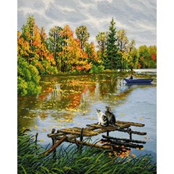 kit Point de croix Oven Le ponton de la pêche