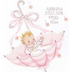 Broderie naissance Oven L'ombrelle - fille