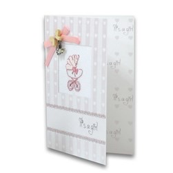 Cartes à broder Luca-S Le landau rose