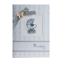 Cartes à broder Luca-S Le petit landau bleu