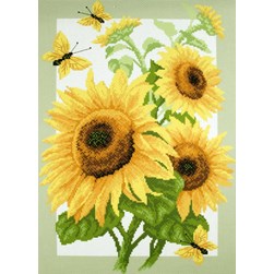 Broderie imprimée aïda Collection d'art Lumineux tournesols