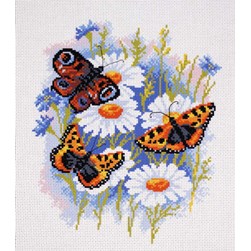 Broderie imprimée aïda Collection d'art Le voltige des papillons