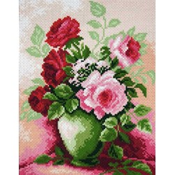 Broderie imprimée aïda Collection d'art Esprit de roses