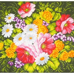 Broderie imprimée aïda Collection d'art Bouquet d'été