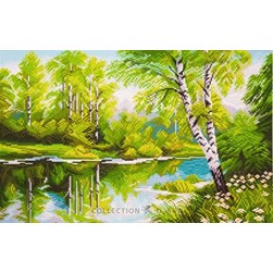 Broderie imprimée aïda Collection d'art Le boulot de l'étang