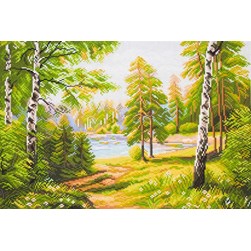 Broderie imprimée aïda Collection d'art Une promenade dépaysante