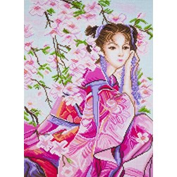 Broderie imprimée aïda Collection d'art Fillette d'orient