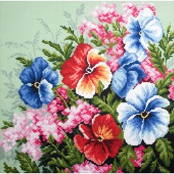 Broderie imprimée aïda Collection d'art Pensées bienfaisantes