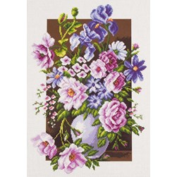 Broderie imprimée aïda Collection d'art Bouquet foisonnant