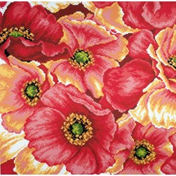 Broderie imprimée aïda Collection d'art Prolifération de coquelicots