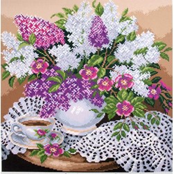 Broderie imprimée aïda Collection d'art Opulence de lilas