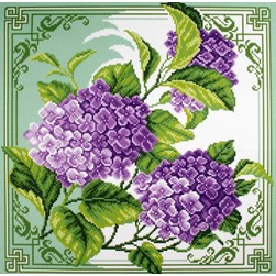 Broderie imprimée aïda Collection d'art Hydrangea nature