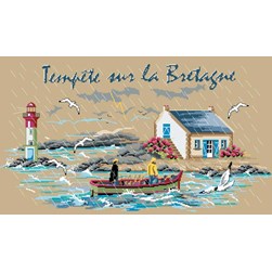 kit Point de croix Luc Création Maison bretonne sous la tempête