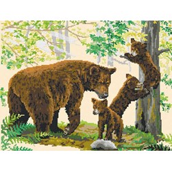 kit Point de croix Luc Création Le jeux des oursons