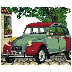 kit Point de croix Luc Création La 2 CV de la rue pavée