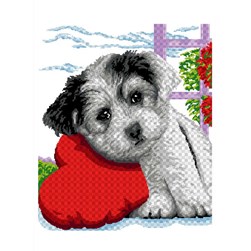 kit Point de croix Luc Création Oreiller coeur