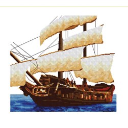 kit Point de croix Luc Création Le bâteau de la conquète