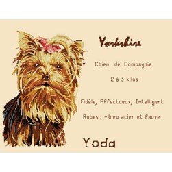 kit Point de croix Luc Création Fiche d'identité du yorkshire