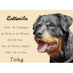 kit Point de croix Luc Création Fiche d'identité du Rottweiller