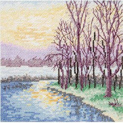 kit Point de croix Anchor Lac printannier à l'aurore