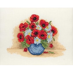 kit Point de croix Anchor Vase en rouge et blanc