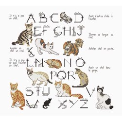 kit Point de croix Planète Mauve ABC expressions de chats