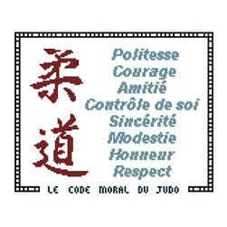 kit Point de croix Planète Mauve Le code moral du judo