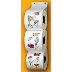 Range papier toilette papillons colorés