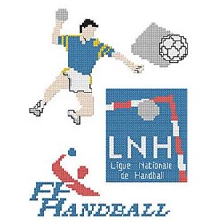 kit Point de croix Planète Mauve Le but du handball