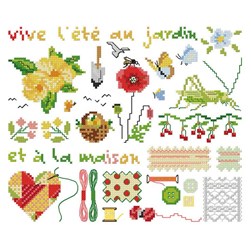 kit Point de croix Planète Mauve Vive l'été au jardin et à la maison