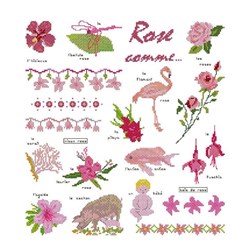 kit Point de croix Planète Mauve Tout en rose