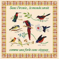 kit Point de croix Planète Mauve Comme une forêt d'oiseaux