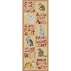 kit Point de croix Planète Mauve Dictons des chats