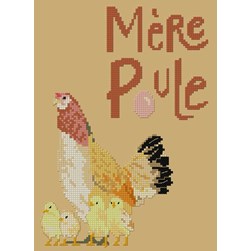 kit Point de croix Planète Mauve Mère poule