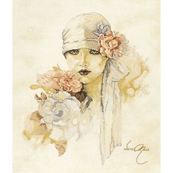 kit Point de croix Lanarte Femme de la lune sur étamine