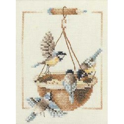 kit Point de croix Lanarte La mangeoire des mésanges