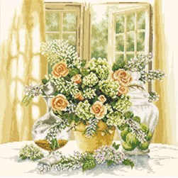 kit Point de croix Lanarte Bouquet un matin ensoleillé