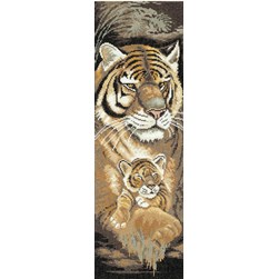 kit Point de croix Lanarte Instinct maternel d'une tigresse étamine