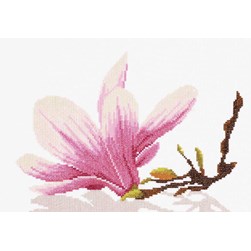 kit Point de croix Lanarte MAGNOLIA TWIG WITH FLOWER