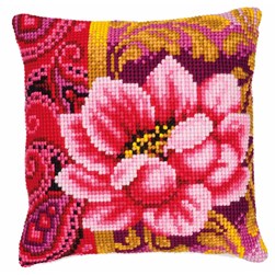 Coussin point de croix Vervaco Déco d'anémone indienne